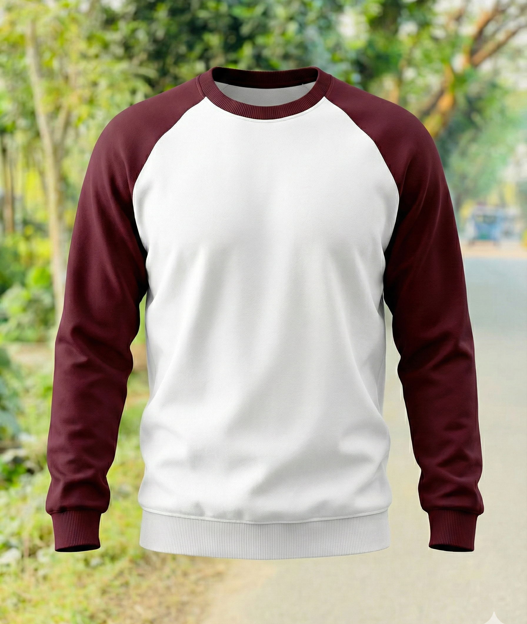 "Classic Maroon" Raglan Edition - Premium White Body Full Sleeve